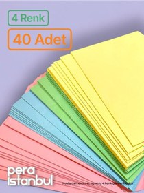 Resim 4 Renk 40 Adet 13x18 Renkli Mektup Davetiye Organizasyon Zarfı 