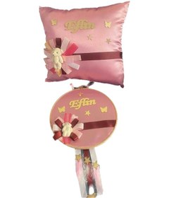 Resim Bebek Takı Yastığı Kapı Süsü Pleksi İsimli Set Hastane Odası Hoşgeldin Bebek 
