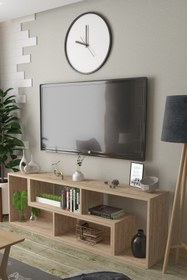 Resim dekoronya Tetris Çok Amaçlı Fonksiyonel Lefkas Meşe Tv Sehpası 