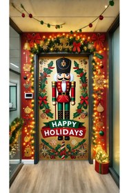 Resim PROMISEBACKDROP2 190x75cm Lastikli kapı süsü, Kumaş kapı giydirme, Christmas decor, Yılbaşı, Okul etkinlik kapı süsü 