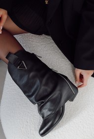 Resim POLKA STORE Desire Tozluk Detaylı Fermuarlı Western Kovboy Çizme Bot Kadın Ayakkabı Acı Kahverengi 