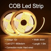 Resim Esnek COB LED Şerit Işıklar, 12V Yüksek Parlaklık (40W), Doğal/Sıcak/Soğuk Beyaz - 1m-5m Rulo DIY Ev Dekoru, Mutfak, Garaj, TV Duvarları ve Neon Projeleri için 