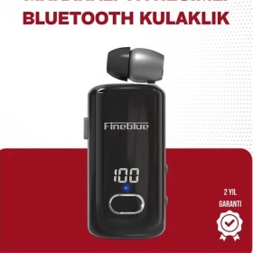 Resim Fineblue F580 Bluetooth Kulaklık – Klipsli, Dijital Göstergeli, Su Geçirmez, 12 Saat Pil Ömürlü 