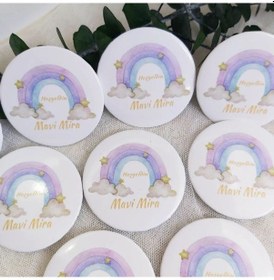 Resim Morlu Gökkuşağı Kız Bebek Açacak Magnet Hediyelik 15 Adet 