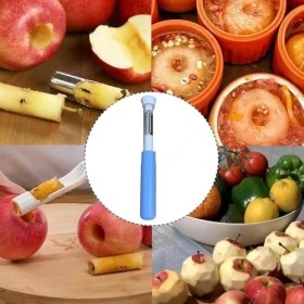 Resim Karokstore 1 Adet 2'si 1 Arada Meyve Sebze Soyucu ve Oyucu, Paslanmaz Çelik Elma Çekirdeği Çıkarıcı, Sebze Meyve Soyacağı Oyacağı, Soyma Oyma Aleti 