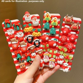 Resim LEMON LOVEO 10 Parça Şirin Noel Saç Lastiği Seti - Çok Renkli, Reçine ve Kumaş, Kızlar İçin Her Mevsim Trend Aksesuar 