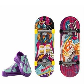 Resim Hot Wheels Skate Retro Temalı İkili Parmak Kaykay ve Ayakkabı Paketleri HXL17-HXL19 