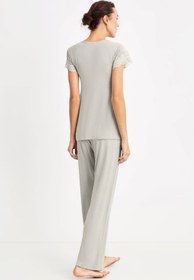 Resim Yumuşak dokulu hamile pijama takımı - Pudra Pembesi / L 
