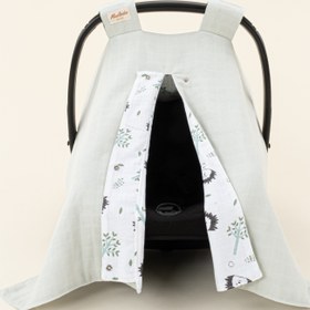 Resim Puset Örtüsü - Çift Taraflı - Açık Yeşil Muslin - Kirpi 