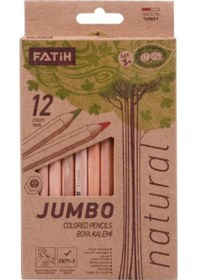 Resim Fatih Natural 12'li Ahşap Jumbo Kuru Boya Seti 