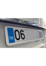 Resim Beyaz Çerçeveli Esnek Araç Takmatik Plakalık Oto Plakalık Plaka Altı Altlığı 1 Adet (00) (ŞüsCarOto Aksesuar) 