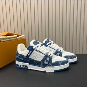 Resim Louis Vuitton Lv Trainer Blue Sneakers Mavi - Füme 