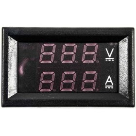 Resim 0.28 inç 0-100V 50A Çift LED Kırmızı Voltmetre ve Mavi Ampermetre (Şönt Dirençli) 