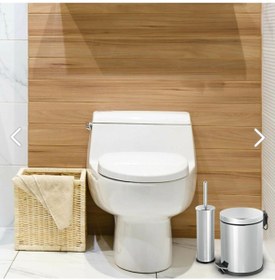 Resim Veliday 3lt Krom 2'li Banyo Seti Pedallı Çöp Kovası Wc Klozet Tuvalet Fırça Seti Banyo Çöp Kovası 