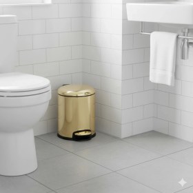 Resim System Banyo Aksesuarları Pedallı 5 L Gold Çöp Kovası 31x23x20 cm 