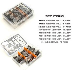 Resim 125 Parça M5 İnox YSB Vida Somun ve Pul Seti 