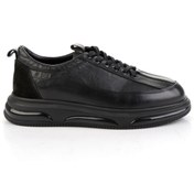 Resim Bambi Siyah Hakiki Deri Erkek Sneaker E01035250041 