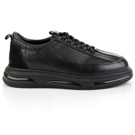 Resim Bambi Siyah Hakiki Deri Erkek Sneaker E01035250041 