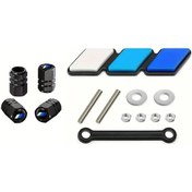 Resim Topshop1 Universal Araç Motorcycle Lastik Vana Kapağı 4 Adet Blue Green White Ve Tri-color Grille Rozet Emblem Dekorasyon 