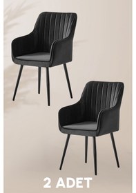 Resim Nova Sandalye - Babyface Siyah- Metal Siyah Ayak 2 Adet Siyah 