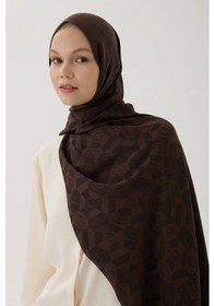 Resim Valentino Orlandi Logo Serisi Monogram Şal - 06244 Acı Kahve 