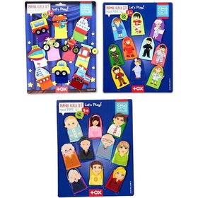 Resim 3 Set - 30 Parça Tox Taşıtlar, Aile Bireyleri Ve Meslekler Parmak Kukla T181 T751 T761 