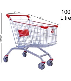 Resim Marketix Kartal Metal Market Alışveriş Arabası 100 Litre 