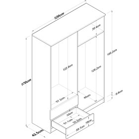 Resim Rani BL101 Yatak Odası Takımı 3 Parçalı Takım Genç Odası Takımı Sepet Ceviz - Beyaz 