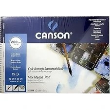 Resim Nacario Canson Fineface Çok Amaçli Resim Bloklari 200GR 25X35 15YP Spiralli Resim Defteri 