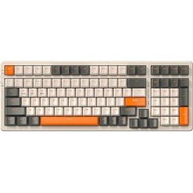 Resim K96 Kablosuz Bluetooth Mekanik Oyuncu Klavyesi Hotswapp Oyuncu Klavyesi 