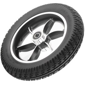 Resim Reedark Elektrikli Tekerlekli Sandalye Ön Tekerleği: 10 İnç Katı Lastik, 12mm 6001 Yataklı, Sürtünme Dirençli, Şok Emici Alüminyum Alçı 