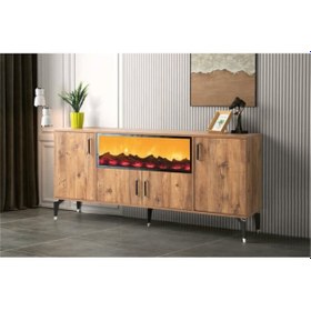 Resim Bera Atlantik Çam Damla Şömineli Konsol Atlantik Çam 