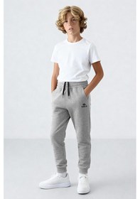 Resim Tommylife Gri Melanj Standart Fit Manşetli İnce Erkek Çocuk Eşofman Alt - 11062 Gri Melanj 