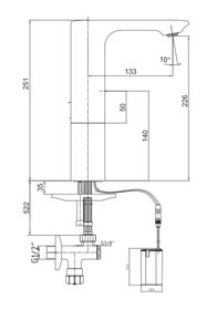 Resim Eca Compact Fotoselli Yüksek Tip Lavabo Bataryası Elektrikli 108108045 