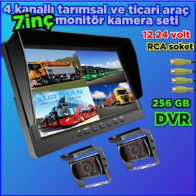 Resim 2 Adet Ledli Metal Kasa Kamera Ve 7 İnç Dvr Monitör Seti 