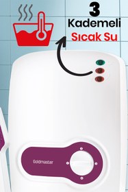Resim GoldMaster Shower 7000 Watt 7 Emniyetli Termostatlı Elektrikli Mutfak Banyo Şofbeni GM7938 
