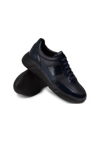 Resim Deery Hakiki Deri Lacivert Erkek Sneaker Ayakkabı - 01963Mlcve03 Lacivert 