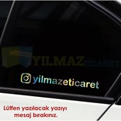 Resim yılmazetic Kişiye Özel Instagram Hologram Motosiklet Oto Sticker Yapıştırma 20 Cm 2 Ad ( Yazı Mesaj Bırakınız ) 