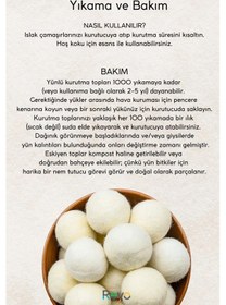 Resim Organik Keçe Yün 3 Adet Xl Çamaşır Kurutma Topu - Keseli Kurutma Topu Renkli 