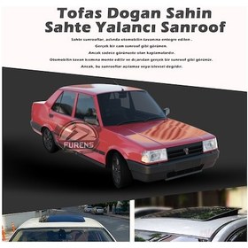 Resim Tofaş Uyumlu Doğan Parlak Siyah Yalancı Çakma Sahte Sunroof 