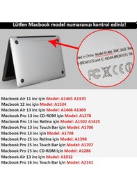 Resim Macbook Air Uyumlu 13" M1 A2337 Parlak Şeffaf Kılıf Koruyucu + Ekran Koruyucu Film 