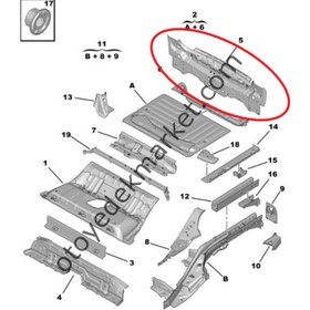 Resim Peugeot 3008 (2016-2023) Arka Panel (Orijinal) 