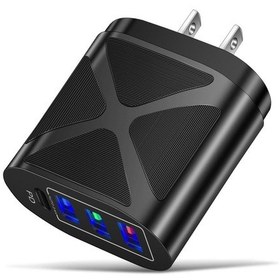 Resim Kokko Cep Telefonu Şarj Kafası Yanmaz Malzeme 3.1a Çok Bağlantı Noktalı 3usb + Pd Tip-c Cep Telefonu Şarj Cihazı 