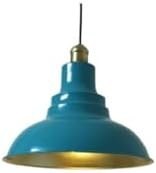 Resim Rsylight Rys Retro Metal Turkuaz Mavi Eskitme Duylu Dekoratif Rustik Metal Sarkıt Avize Çap:30 Cm 