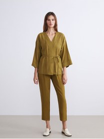 Resim LC Waikiki LCWAIKIKI Classic Şal Yaka Dokulu Kadın Kimono 