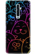 Resim Kılıfland 2z Kılıf Silikon Desen Özel Seri Neon Cats 1790 