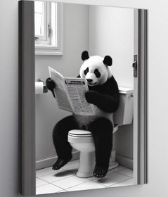 Resim Kanvas Tablo Panda Ve Gazete Keyfi 