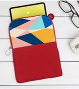 Resim Bk Gift Gift Modern Art Tasarımlı Taşınabilir Koruyucu Tablet Kılıfı & Organizer Çanta - Kırmızı-2 