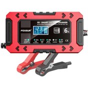 Resim Topnotch Kırmızı 12v6a Akıllı Akü Şarj Cihazı Dijital Ekran Agm Start Stop Kurşun Asit Araç Motosiklet Şarj 
