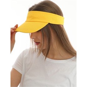 Resim Uv Koruyuculu Unisex Siperlikli Sarı Şapka Sarı 
